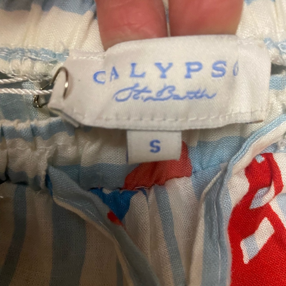 Calypso St. Barth Linen Blend Wide Leg Beach Pants Size Small Palazzo Travel NWT - Picture 7 of 7